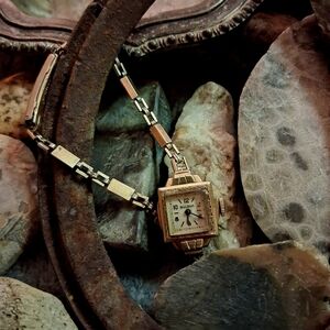 Bulova Gold Women's Watch with Square Face